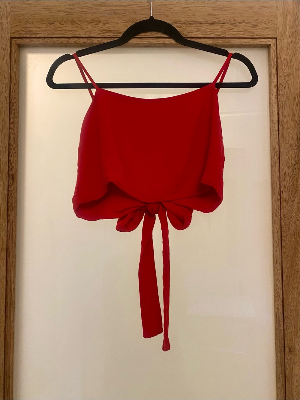 Tie-Back Deep Red Crop Top